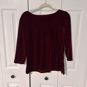 Merona Burgundy Velvet Top